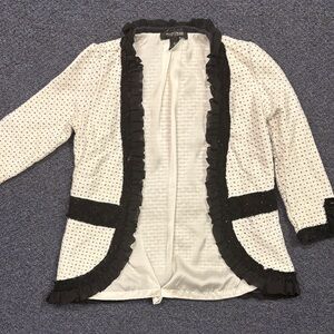 White and Black Polka Dot Blazer